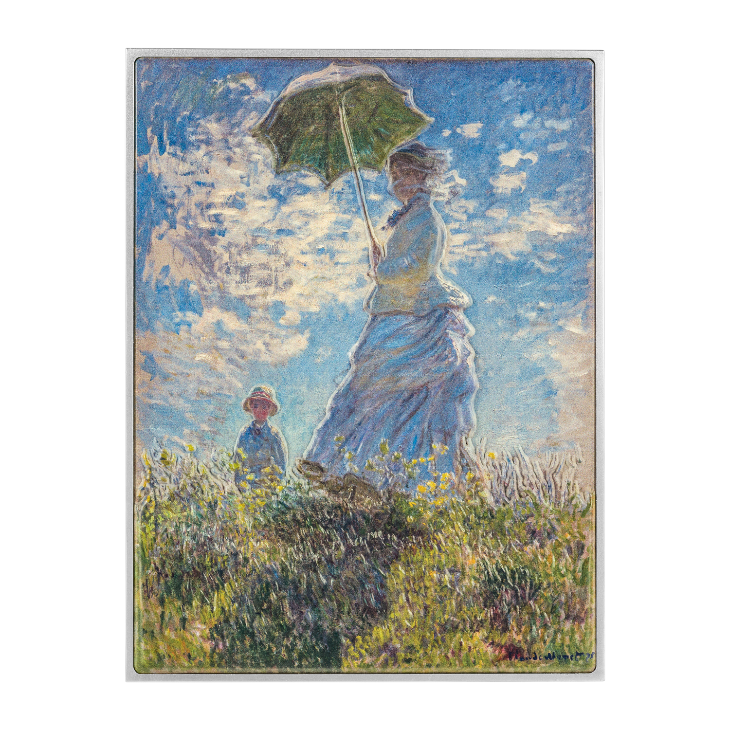 Madame Monet and Her Son 1875 by Claude Monet 2.5 oz Silver Coin