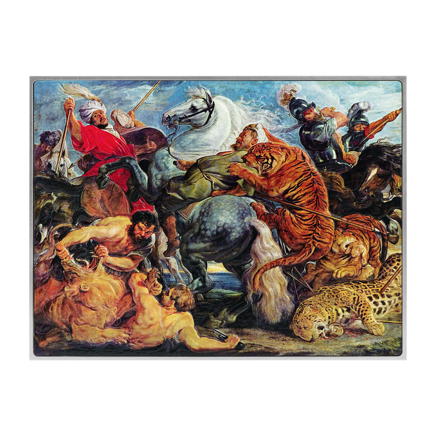 The Tiger Hunt by Peter Paul Rubens 2.5 oz Silver Coin