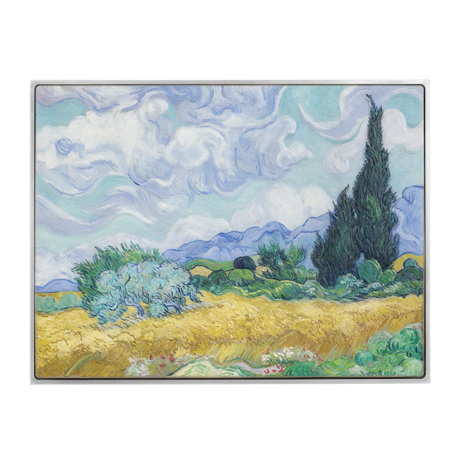 Wheat Field with Cypresses 1889 2.5 oz Silver Coin – Antiqued Finish