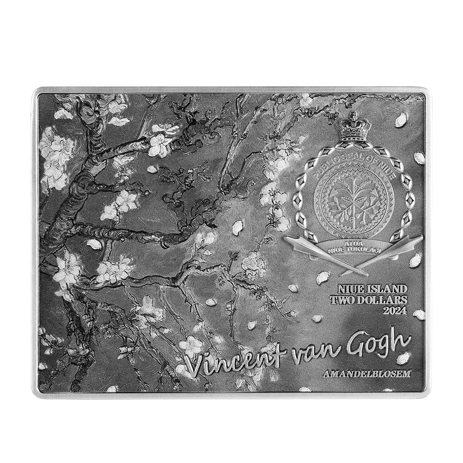 Almond Blossom 1890 by Vincent van Gogh 15oz Silver Copper Core Coin