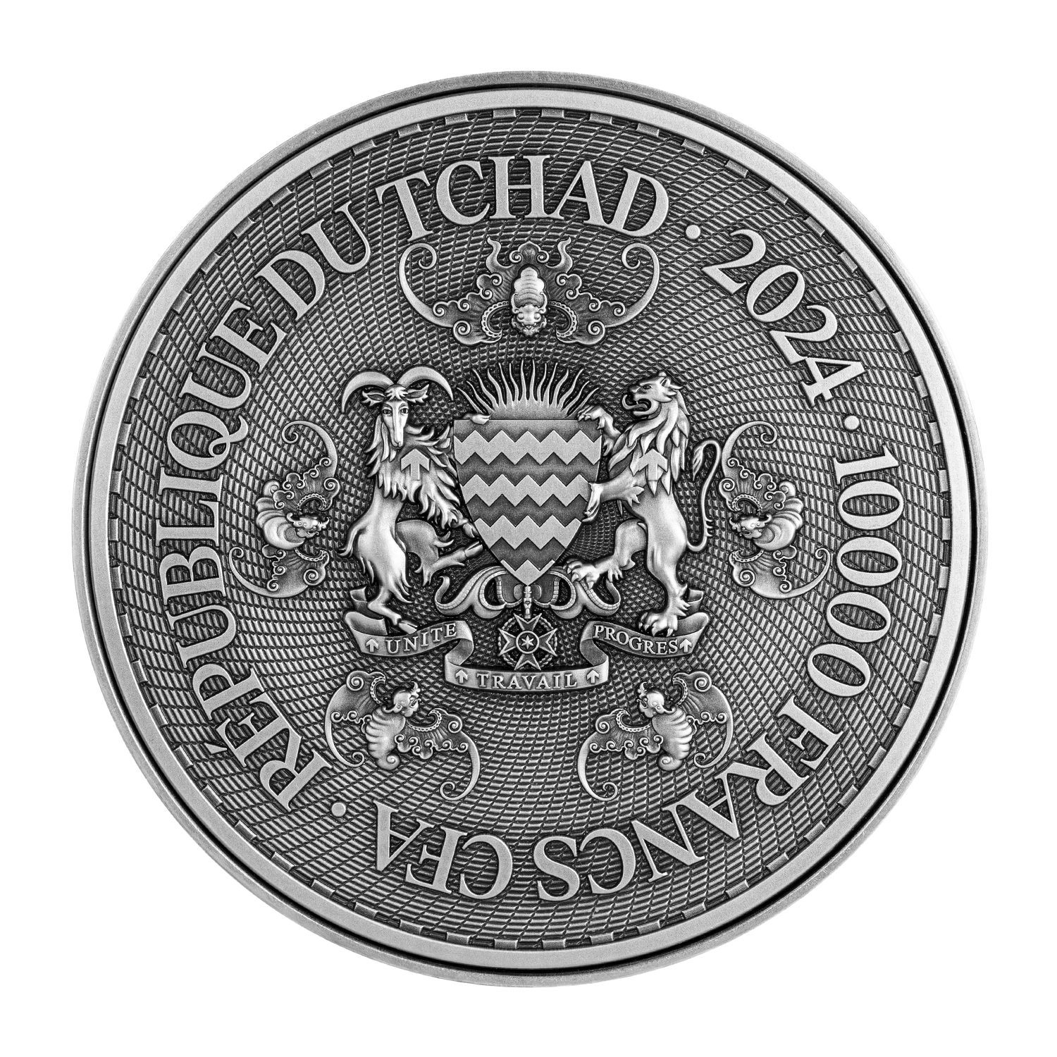 2024 Tchad The Yellow Dragon 2oz .999 Silver Coin – Antiqued Finish