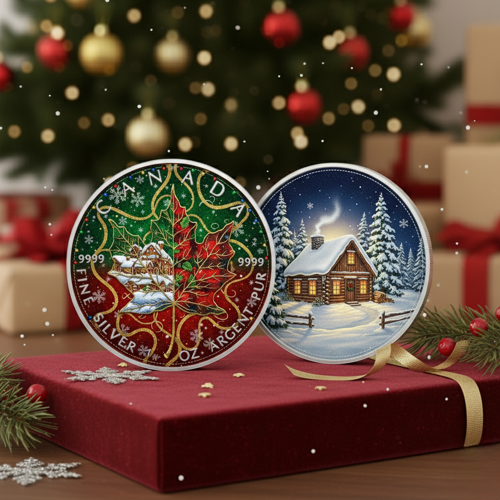 2025 Canada Maple Christmas Spirit 1oz .9999 Silver Coin