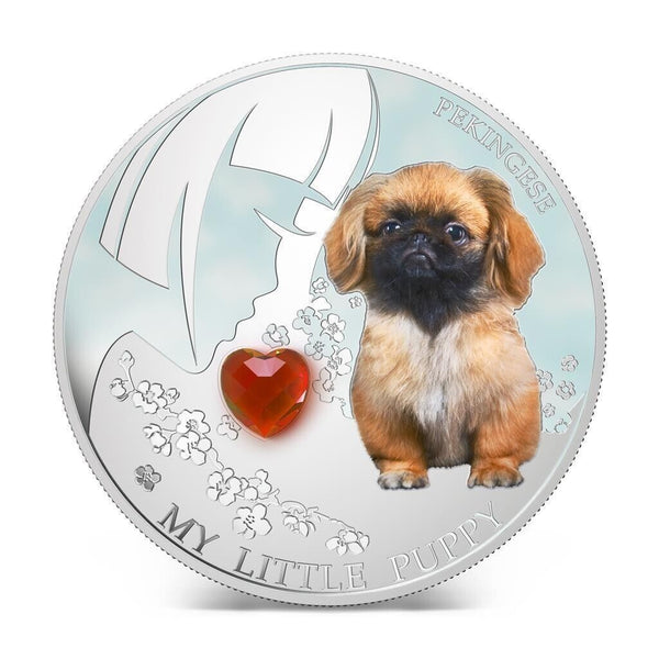 Fiji 2013 2 Dollar Dogs and Cats Pekingese 1oz Silver Coin