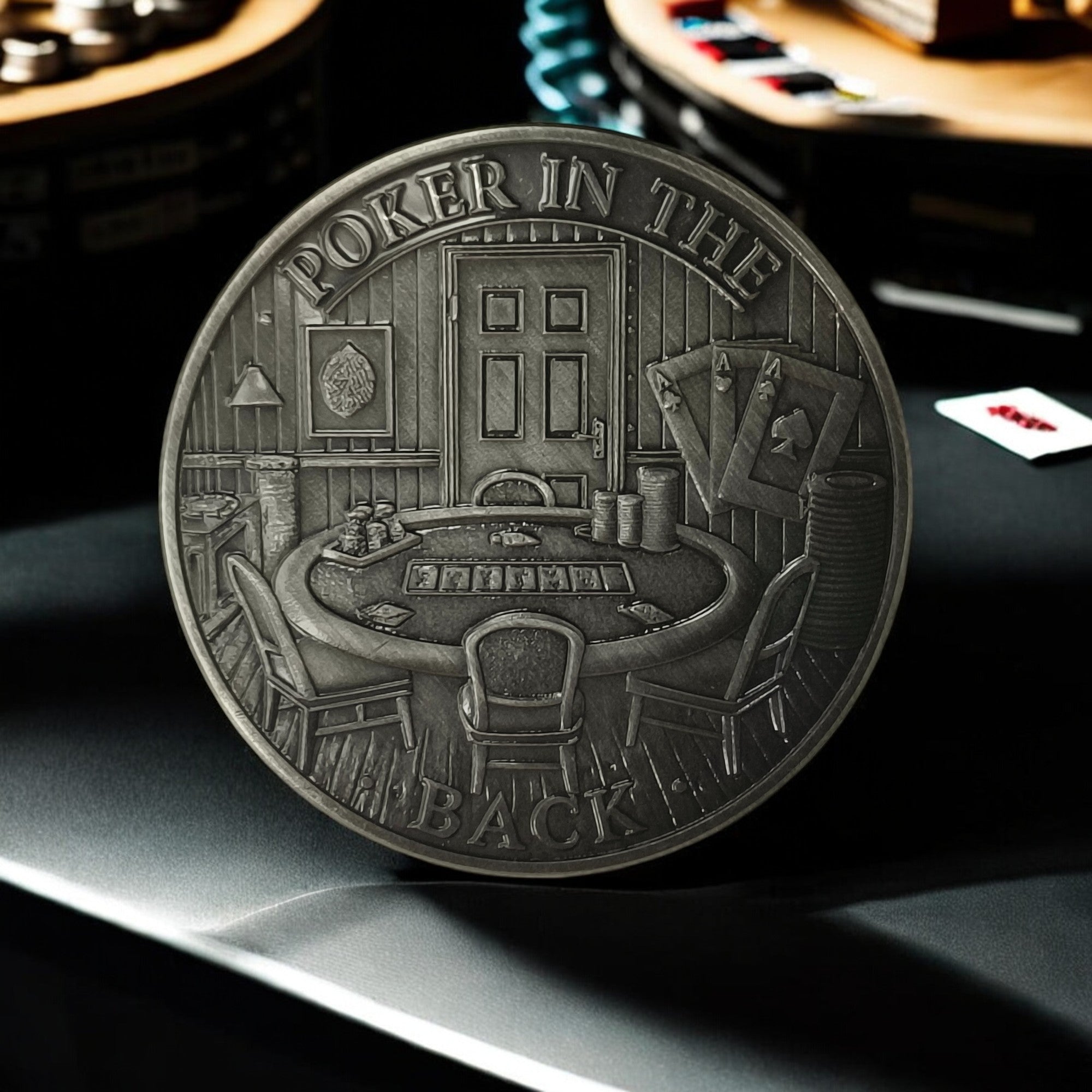 10 - pack Choices Poker Chip .999 Copper 1oz ADVP Antique Silver Plating - Captain’s Chest Bullion