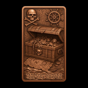10oz .999 ADVP Copper Bullion Bar Pirate Captains "Ghing Shih" - Captain’s Chest Bullion