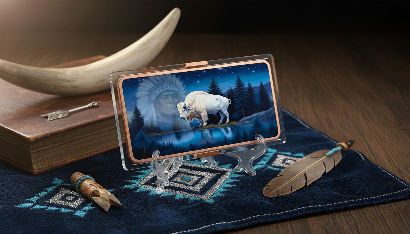 10oz .999 ADVP Copper Bullion Bar The Great White Buffalo Bar - Captain’s Chest Bullion