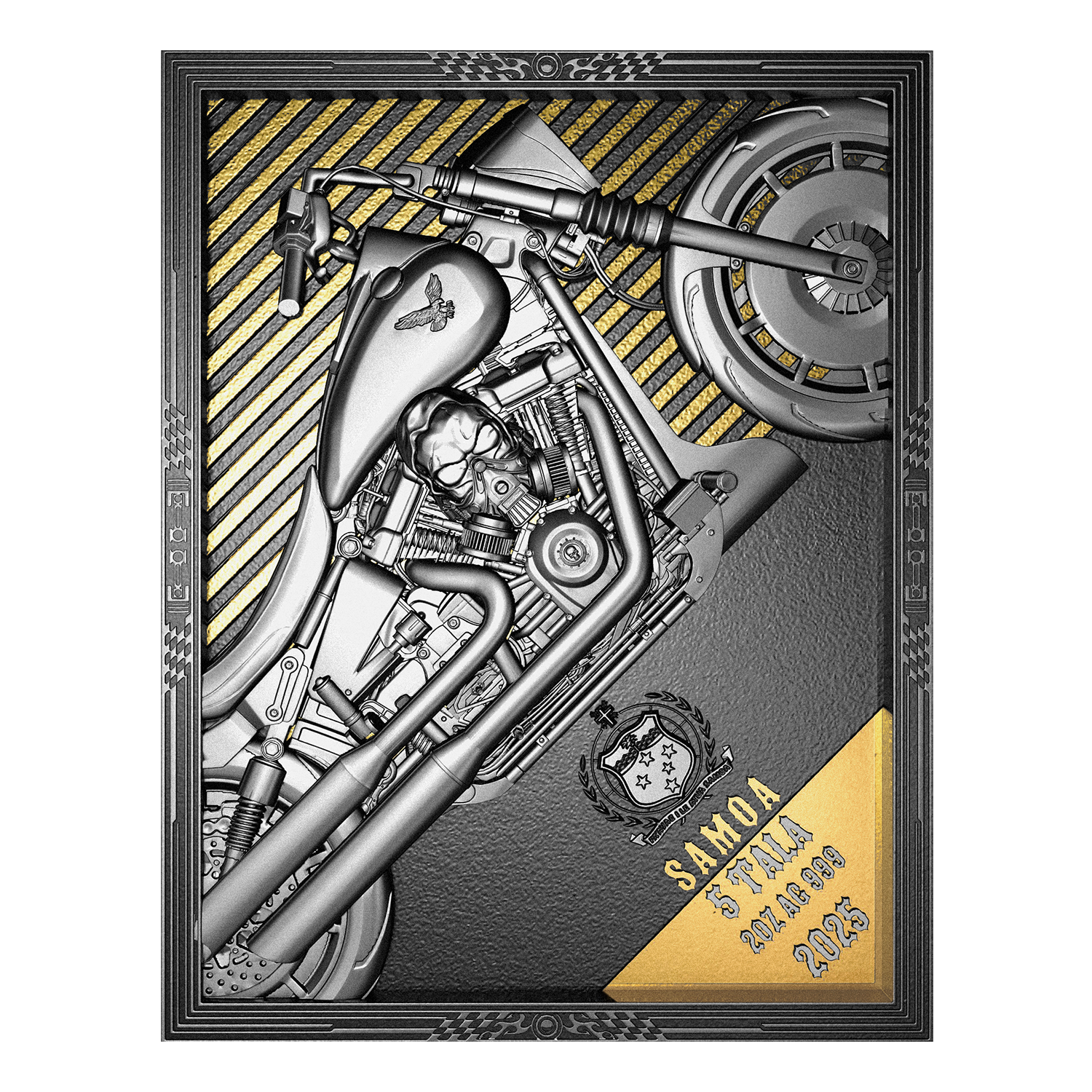 2025 Antiqued and Gilded Samoa Journey on the Road 2oz Silver Coin