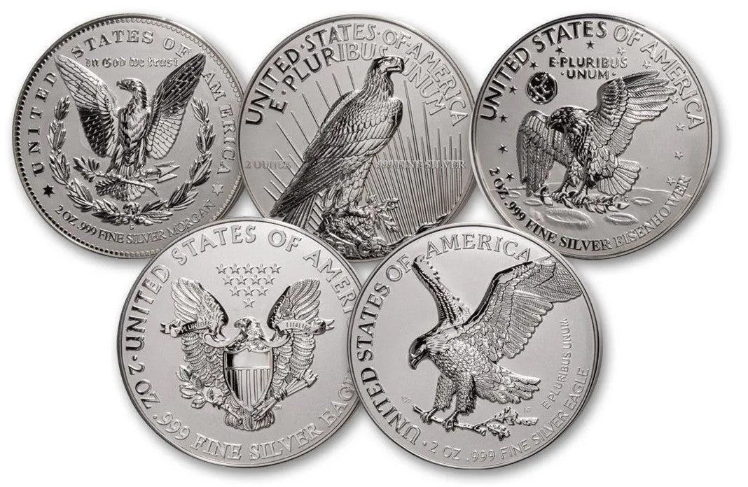 150 Years of American Eagle T2 Reverse Proof Dollars 2oz .999 Silver - 320grams Brass Coin - Captain’s Chest Bullion