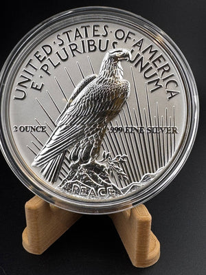 150 Years of Dollars 1922–2025 "Peace Dollar" 2oz .999 Silver - 320grams Brass Coin - Captain’s Chest Bullion