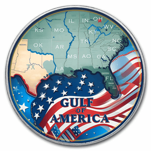 1oz Gulf of America Commemorative .999 Silver Round Colorized - Captain’s Chest Bullion
