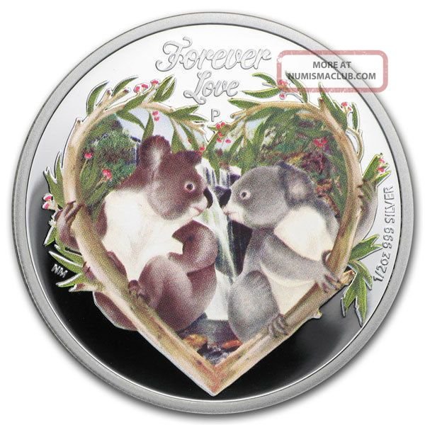 2012 Tuvalu Forever Love Koala 1/2oz .999 Silver Proof Coin Captain’s Chest Bullion