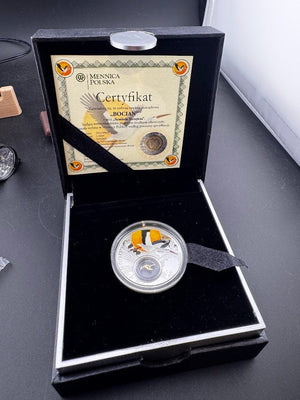 2014 Niue Stork Symbols of Luck w/ 24k Gold Plated Insert 1/2oz .999 Silver Coin - Captain’s Chest Bullion