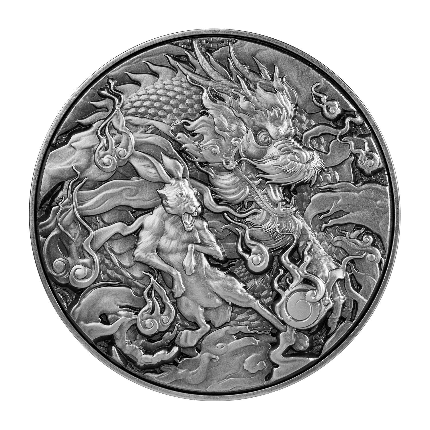 2023 Tokelau Chinese Dragon & Rabbit 2oz .999 Silver Coin