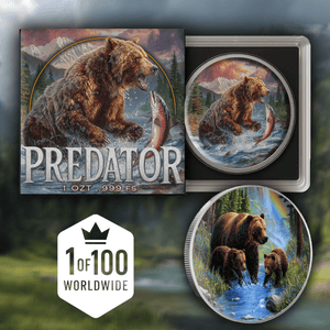 2023 Canada Maple Predator Grizzly Bear 1oz .9999 Silver Coin - Captain’s Chest Bullion