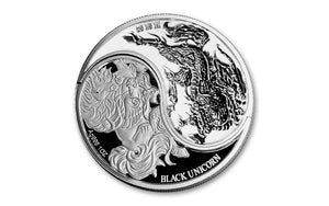 2023 China 1 - oz Silver Black Unicorn Split - Coin Proof - Captain’s Chest Bullion