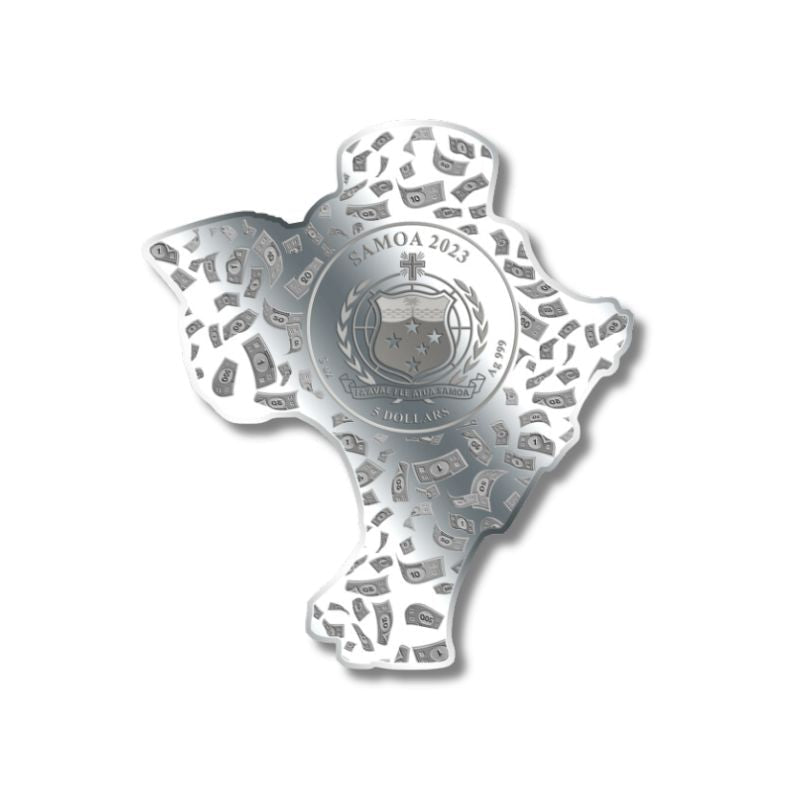 2023 Samoa Hasbro Mr Monopoly 3oz Silver Proof - Like Shaped Coin - Captain’s Chest Bullion