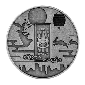 2023 Tchad Chang Er and the Jade Rabbit 1 oz Silver Coin - Captain’s Chest Bullion