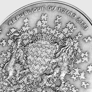 2023 Tchad Mars Puzzle 1 oz Silver Coin - Captain’s Chest Bullion
