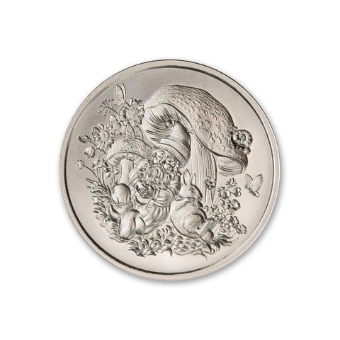 2023 intaglio Garden Gnomes Naptime 1 Troy Ounce 39mm .999 Silver