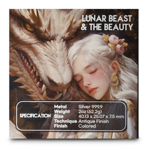 2024 2oz Cast Bar Lunar Dragon Beast and Beauty - Captain’s Chest Bullion