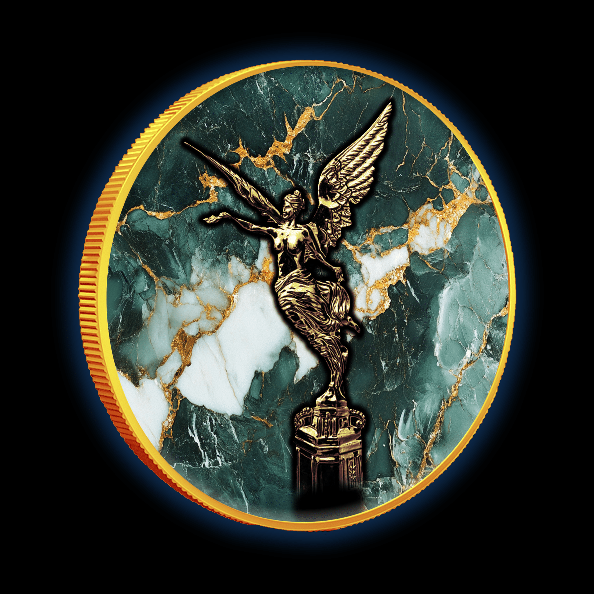 2024 Gilded Mexico Libertad Colorized Jade Stone 1oz .999 Silver Coin - Captain’s Chest Bullion