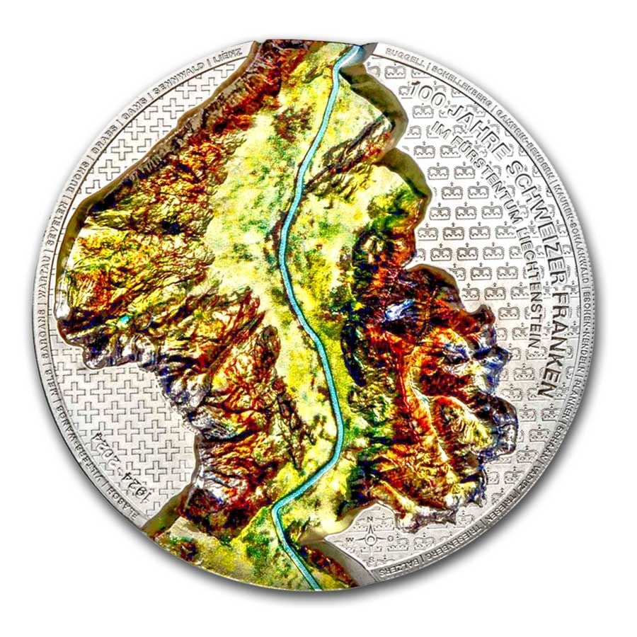 2024 Liechtenstein Silver 5oz 100 Years of the Swiss Franc PCGS SP70 FDOI