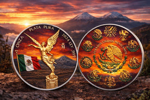 2024 Mexico Libertad Flame of Freedom Colorized 1oz .999 Silver Coin - Captain’s Chest Bullion
