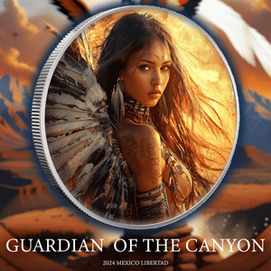 2024 Mexico Libertad Guardian of the Canyon 1oz .999 Silver Coin Colorized - Captain’s Chest Bullion