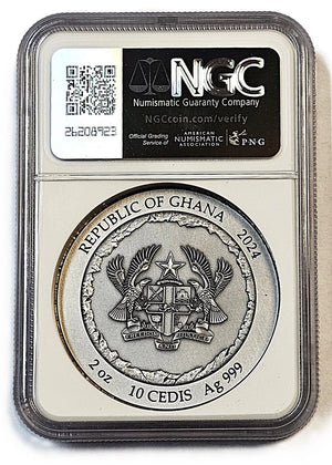 2024 Ms69 Antiqued 2oz Rock - Cut Monuments: Mt. Rushmore - Captain’s Chest Bullion