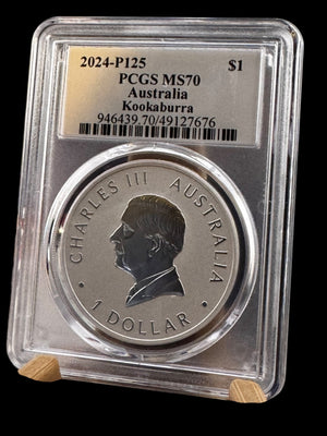 2024 P - 125 PCGS MS70 Australia Kookaburra 1oz .999 Silver Coin - Captain’s Chest Bullion
