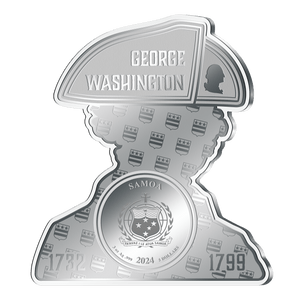 2024 Samoa Geoge Washington NGC PL - 70 3oz Ag .999 Shaped Silver - Captain’s Chest Bullion
