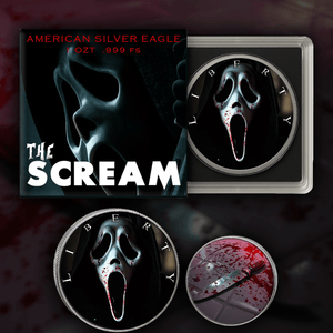 2024 Silver Eagle American Horrors Scream Edition 1oz .999 Silver Coin Colorized - Captain’s Chest Bullion