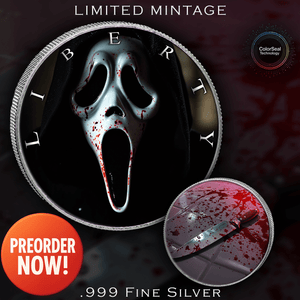 2024 Silver Eagle American Horrors Scream Edition 1oz .999 Silver Coin Colorized - Captain’s Chest Bullion