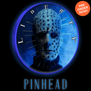 2024 Silver Eagle Colorized American Horror Stories Pinhead 1oz .999 Silver Coin - Captain’s Chest Bullion