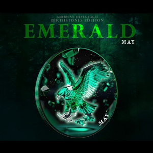 2024 Silver Eagle Colorized Month Emerald 1oz .999 Silver Coin - Captain’s Chest Bullion
