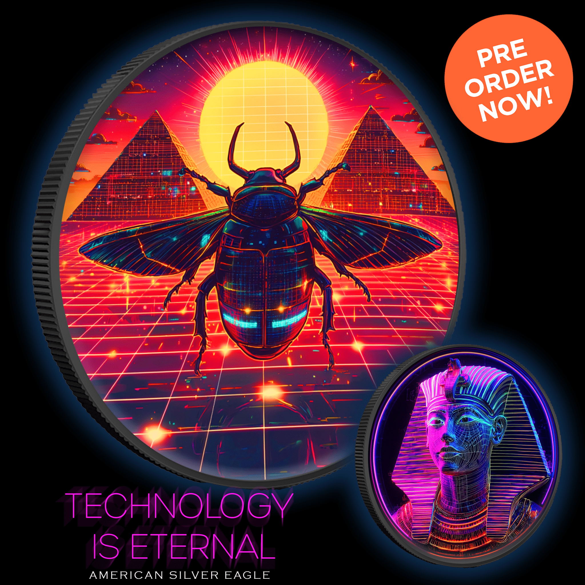 2024 Silver Eagle Colorized Technology is Eternal 1oz .999 Silver Coin - Captain’s Chest Bullion