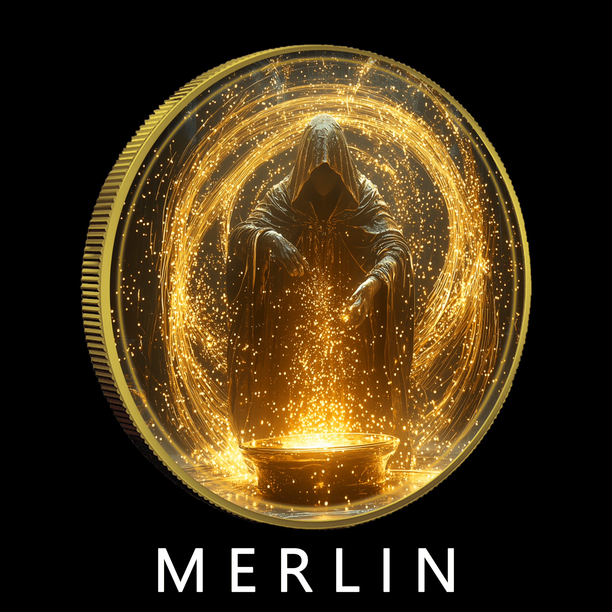 2024 Silver Eagle Merlin Gold Gild and Colorized 1oz .999 Silver Coin - Captain’s Chest Bullion