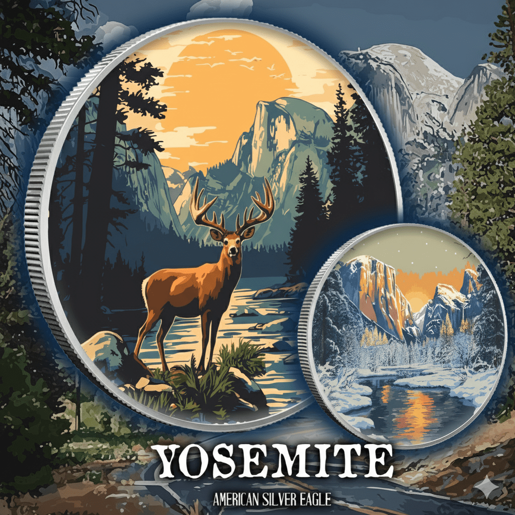 2024 Silver Eagle National Parks 3 Yosemite 1oz .999 Silver Coin - Captain’s Chest Bullion