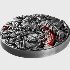 2024 Tchad Guan Yu Slays Hua Xiong 2 oz .999 Silver Coin - Captain’s Chest Bullion