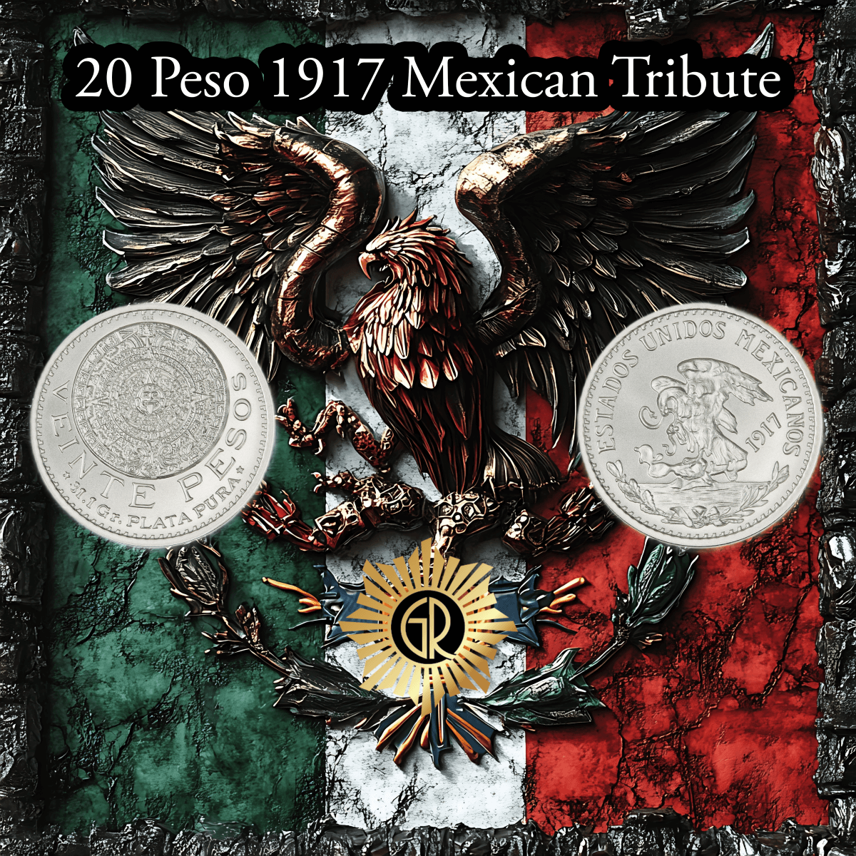 2025 Mexico 20 Pesos 1917 Mexican Tribute 1 oz Silver BU Round
