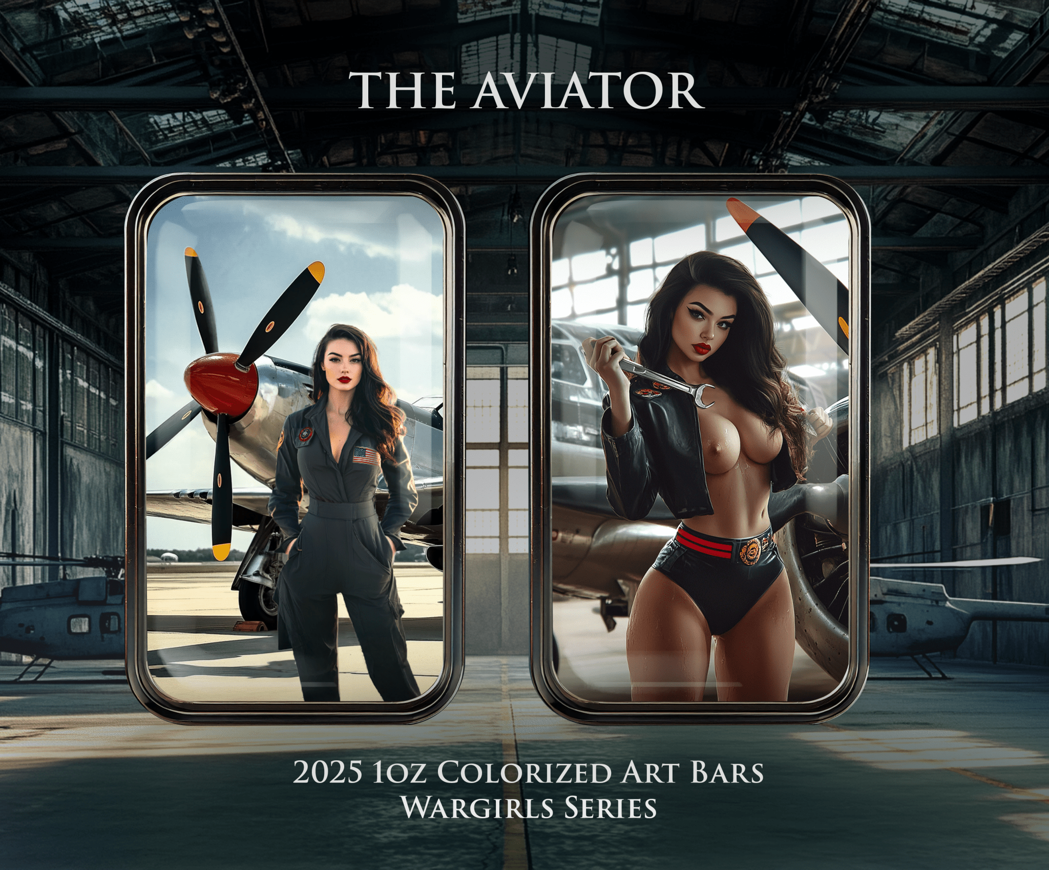 2025 "Aviator" Daytime Playtime Themed Colorized Art Bars 1oz .999 Silver - Captain’s Chest Bullion
