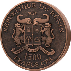 2025 Benin Lunar Year of the Snake High Relief Copper Kilo 1000 gram Coin - Captain’s Chest Bullion