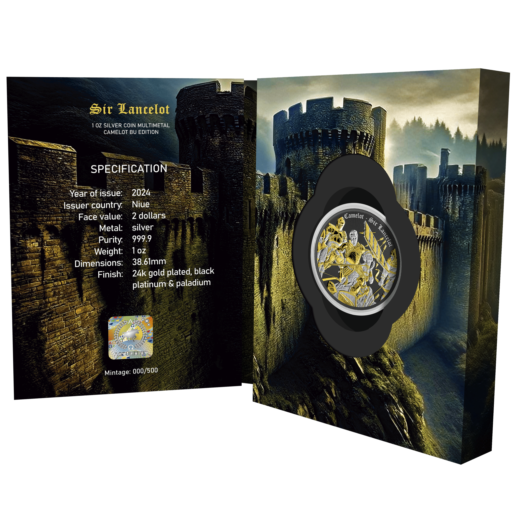 2025 Camelot Sir Lancelot 1oz .999 Silver Coin in Multimetal - Captain’s Chest Bullion