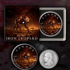 2025 Canada Maple Big Five Iron Leopard 1oz .9999 Silver - Captain’s Chest Bullion