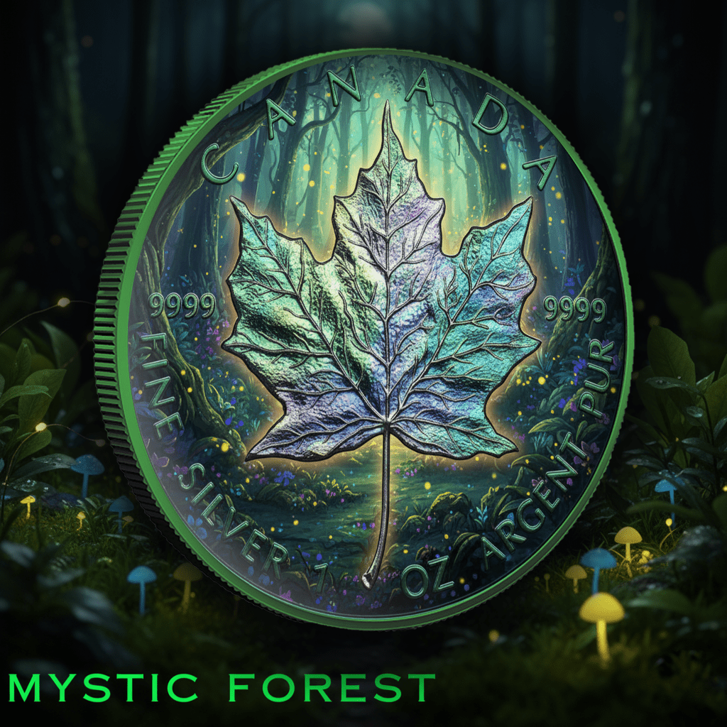2025 Canada Maple Mystic Forest Edition 1 oz .9999 Argent Pur Silver Coin Colorized - Captain’s Chest Bullion