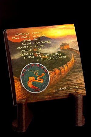 2025 China Chinese Dragon BU Metallic Colorized 1oz .999 Silver Coin - Captain’s Chest Bullion