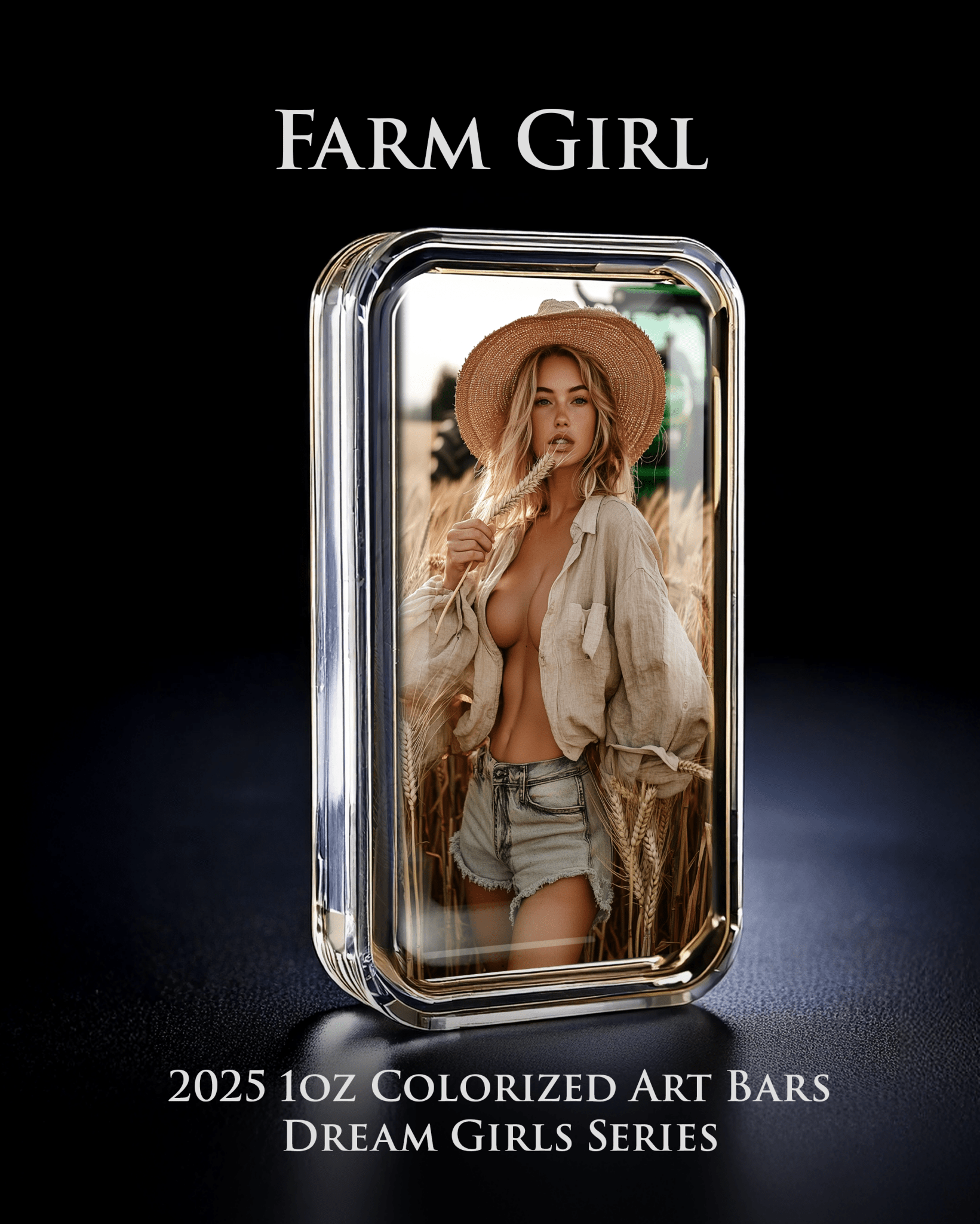 2025 Colorized 1oz .999 Silver Art Bar Dream Girl Series "Farm Girl" - Captain’s Chest Bullion