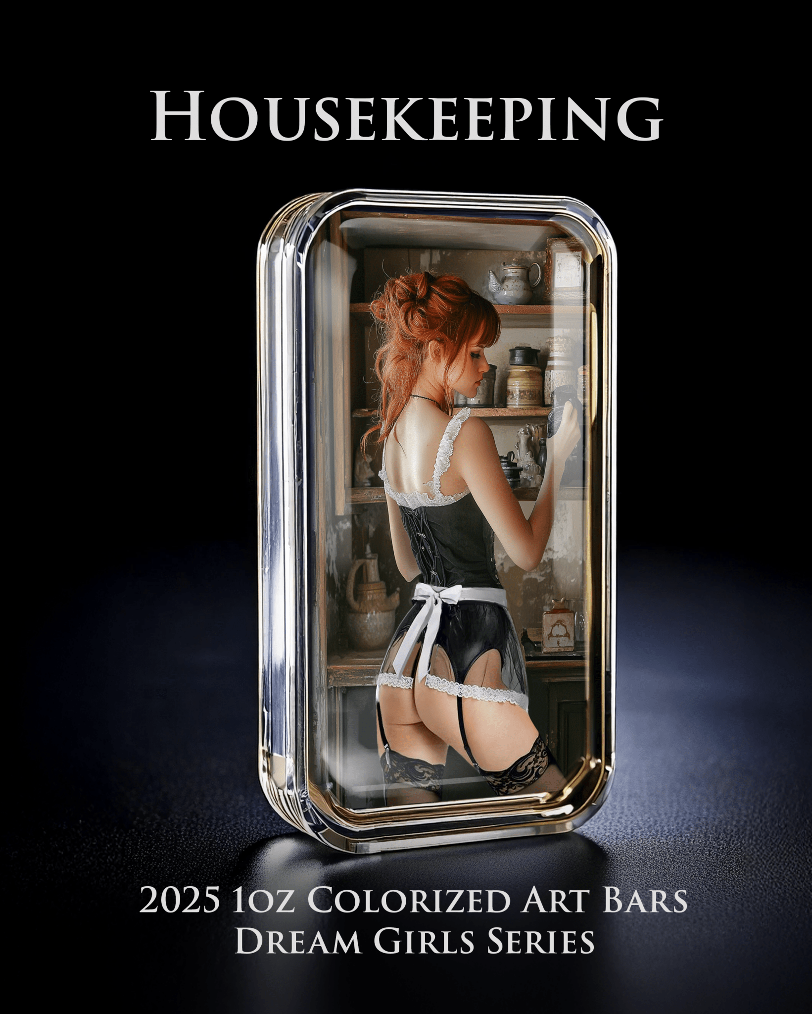 2025 Colorized 1oz .999 Silver Art Bar Dream Girl Series "Housekeeping" - Captain’s Chest Bullion