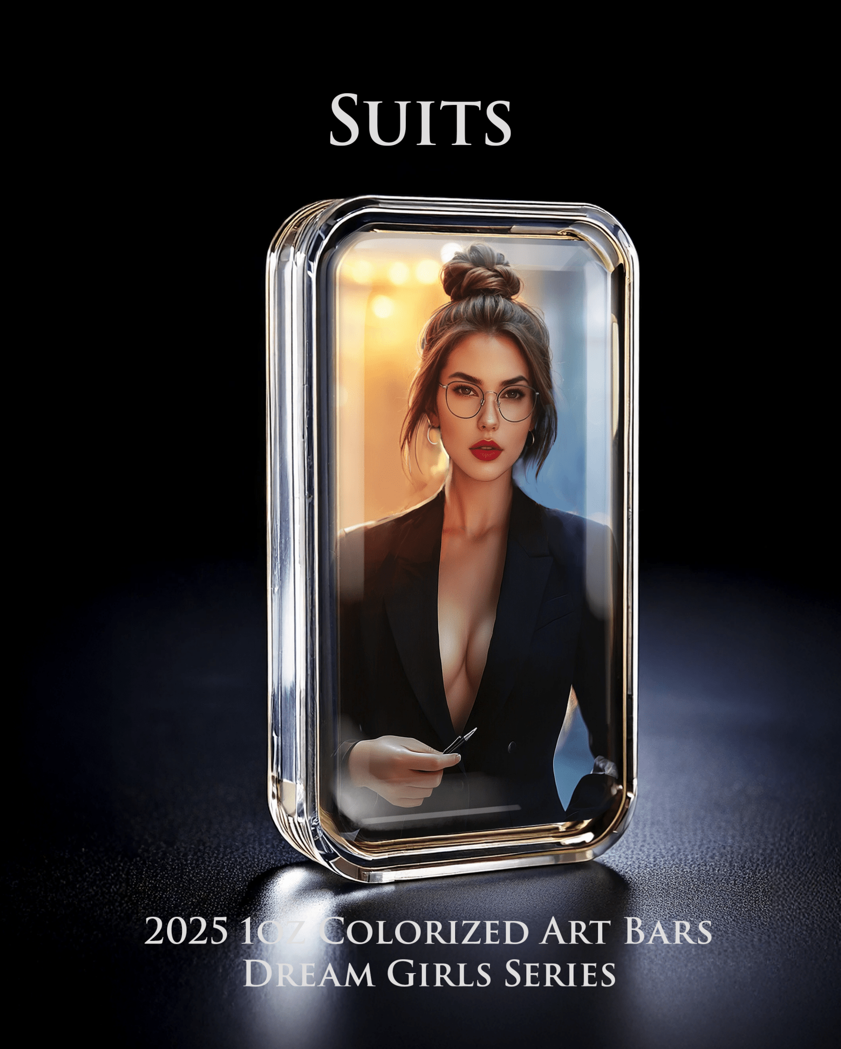 2025 Colorized 1oz .999 Silver Art Bar Dream Girl Series "Suits" - Captain’s Chest Bullion