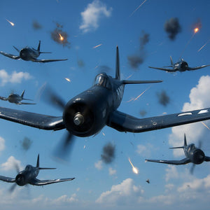 2025 F - 4U Corsair Fully Shaped Silver 5 grams .999 Silver Colorized in Card - Captain’s Chest Bullion